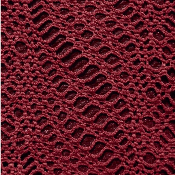 BERLOOK Burgundy Crochet Halter Triangle TOP AND Burgundy Crochet Tie Bottom 07 - Picture 11 of 13